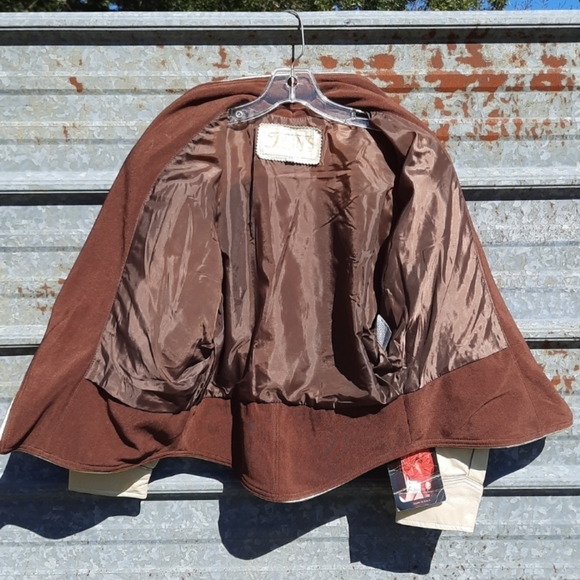 VINTAGE 80's Shimmery Two Toned Leather Jacket NWT - Picture 14 of 16